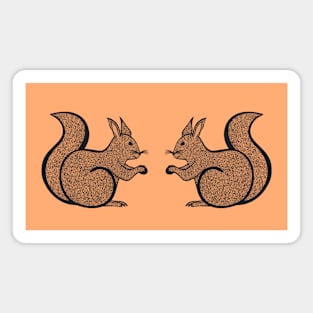 Squirrels in Love - cute forest animal design Magnet